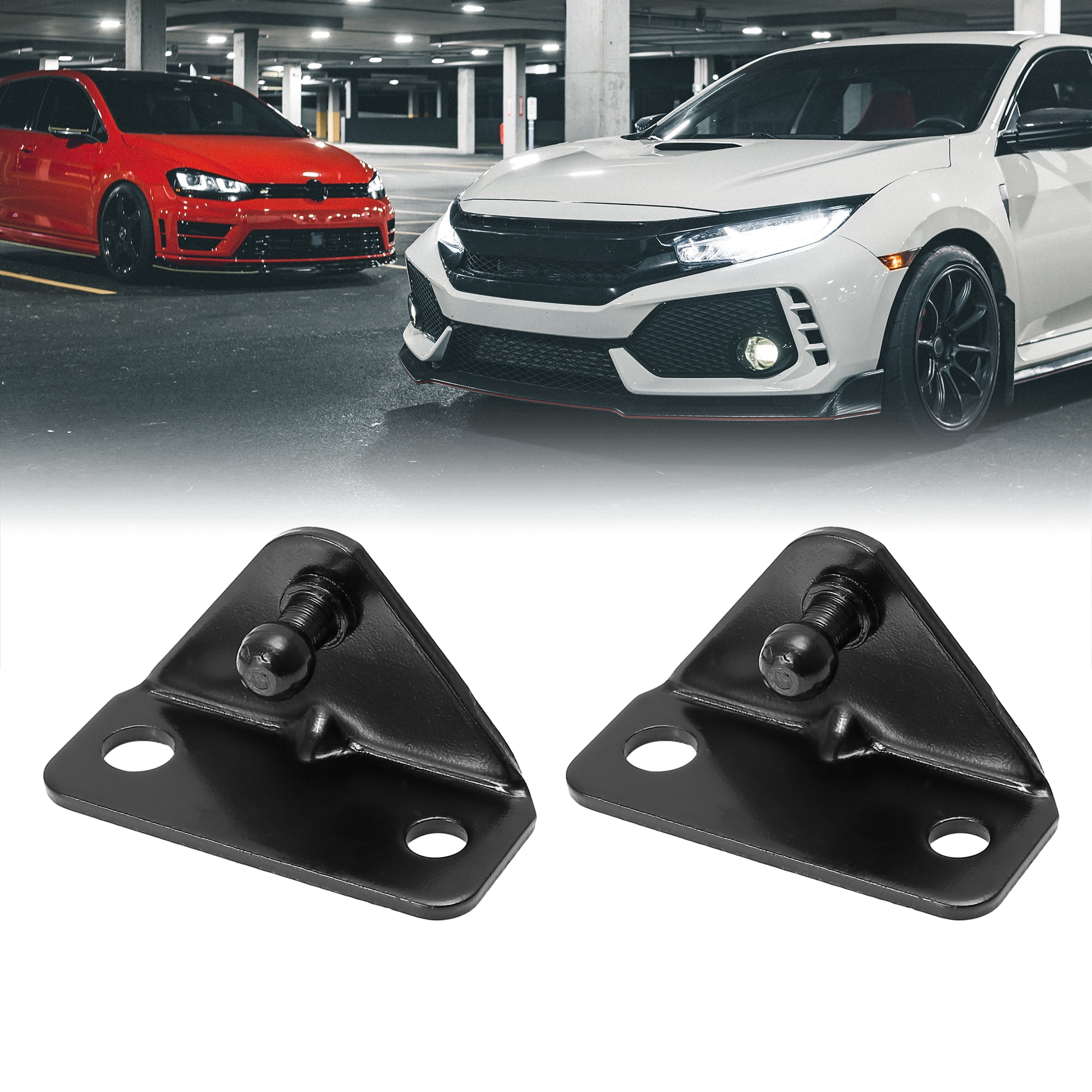 Unique Bargains 10mm Car Ball Studs Mounting Brackets for Gas Struts Shock 64x35x21mm 2Pcs