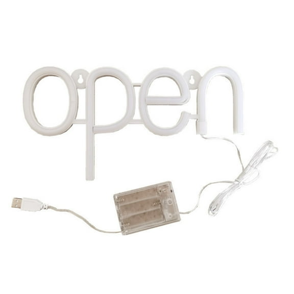 LED Neon Sign Creative Shape IP44 Waterproof Flicker-Free Battery-operated Wide Application Decorative PVC OPEN Neon Sign Lamp Holiday Party Festive Prop for Home