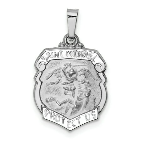 ICE CARATS 14kt White Gold Saint Michael Medal Pendant Charm Necklace Religious Patron St Fine Jewelry Ideal Gifts For Women Gift Set From Heart