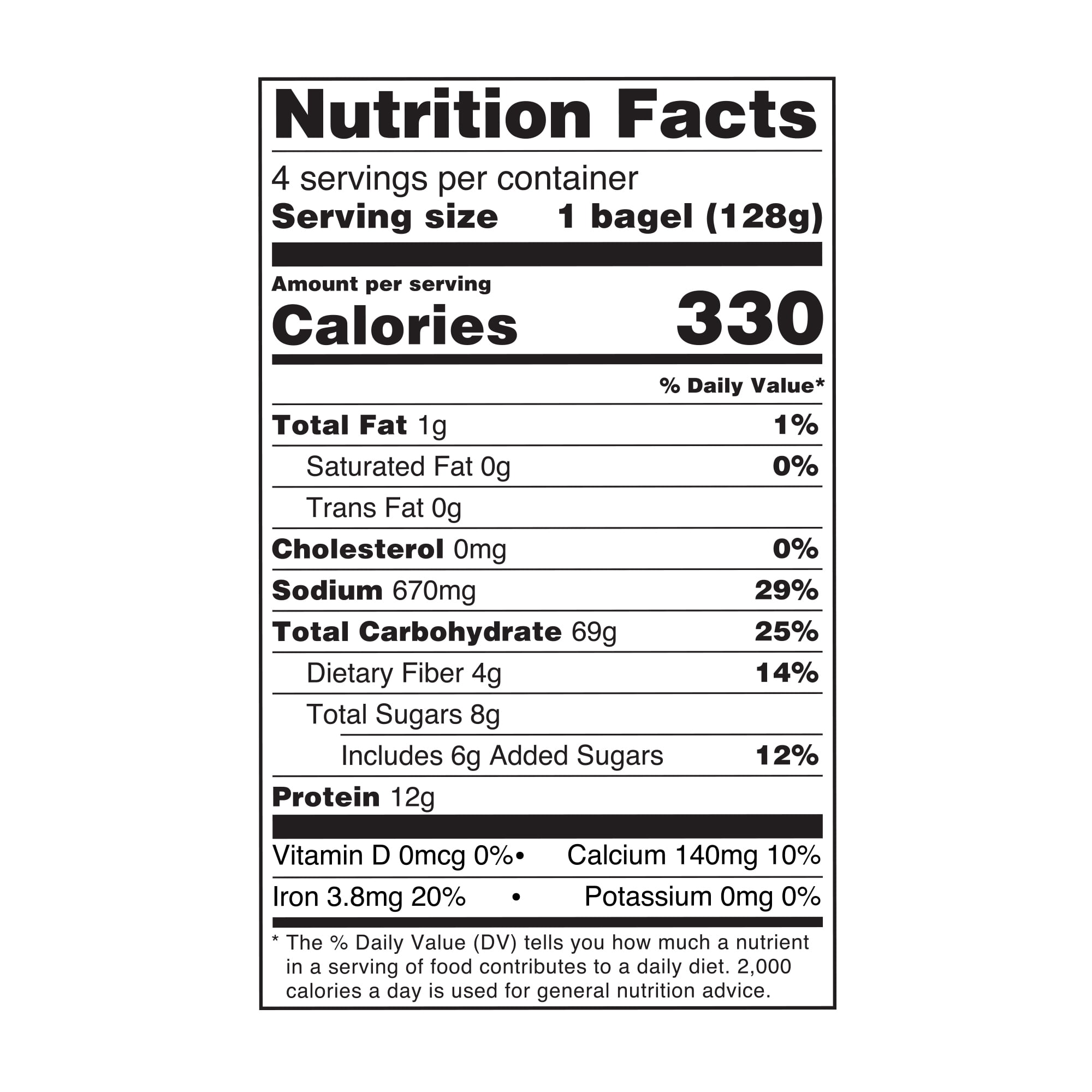 Marketside Fresh Plain Bagels, Wheat and Barley Flour, Shelf-Stable, 18 oz, 4 Count