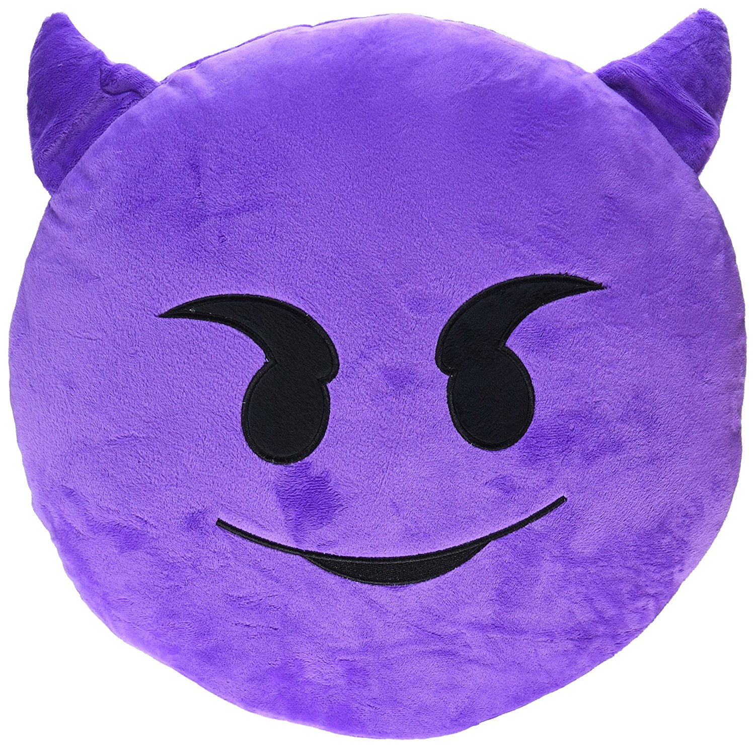 32cm Emoji Smiley Emoticon Purple Round Cushion Pillow Stuffed Plush