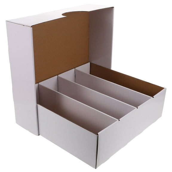 Raindrops White Card Organizer with Large Capacity, Foldable Design, Space-Saving Cardboard Storage Box for Office and Home