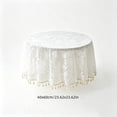 thumbnail image 3 of Linen Blend Square Tablecloth, Lace Edge Dining Table Cover, Wrinkle Resistant Washable Fabric for Everyday Kitchen Patio Wedding Decor, 3 of 6