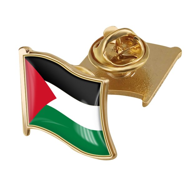 Precio reducido por tiempo limitado!Broche con insignia de epoxi de cristal de la bandera de Palestina, broche de banderas del mundo