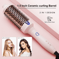 thumbnail image 3 of K&K 1.77 Inch Heated Curling Brush Ceramic Tourmaline Ionic Curling Iron Volumizing Hot Brush Create Root Volume & Loose Curls, Volume Curls Ceramic Tourmaline Ionic Round Brush Volumizer, 3 of 7