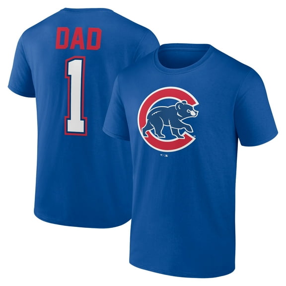 Men's Royal Chicago Cubs Father's Day #1 Dad T-Shirt