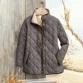 thumbnail image 2 of Yigetop Women's Outerwear, Plus Size Women's Winter Quilted Jackets Long Sleeve Button Down Puffer Jacket Lightweight Padded Outerwear Coats Plus Size Fall Jackets for Women Dark Gray L, 2 of 9