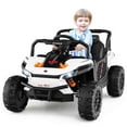 thumbnail image 3 of Costway Camión para niños de 12 V con control remoto para padres, 3 velocidades y función de marcha atrás y avance, color blanco, 3 of 4