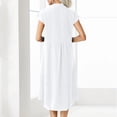thumbnail image 4 of Summer Dresses for Women 2024 Fit Comfy Women's Summer Dresses Loose Elegant Flattering Summer Casual Dresses for Women 2024,Womens Button Up Shirt Dress Cotton Dress Summer Long Dresse,White,3XL, 4 of 6