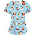 thumbnail image 5 of Luxalzxs Scrubs for Women Comfortable Lightweight Durable Soft Stretch Christmas Printed V-Neck Medical Scrub Tops Nurse Working Uniform, 5 of 5