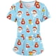 thumbnail image 5 of Pntutb Navidad Moda Mujer Cuello en V Casual Manga corta Impreso Bolsillos Señoras tops Blusa Pntutb Pntutb-5040, 5 of 6