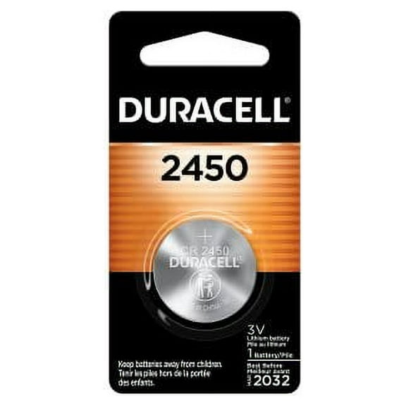 Duracell 2450 3V Lithium Battery, 1 Count Pack, Lithium Coin Battery for Medical and Fitness Devices, Watches, and more, CR Lithium 3 Volt Cell