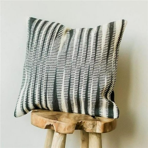 Woven Black & White Pattern Cotton Cushion Cover
