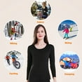 thumbnail image 6 of Women’s Thermal Long Johns Sets Fleece Lined 2 Pcs Underwear Top & Bottom Pajama Set Double side wearable - Moon Night Black, 6 of 6