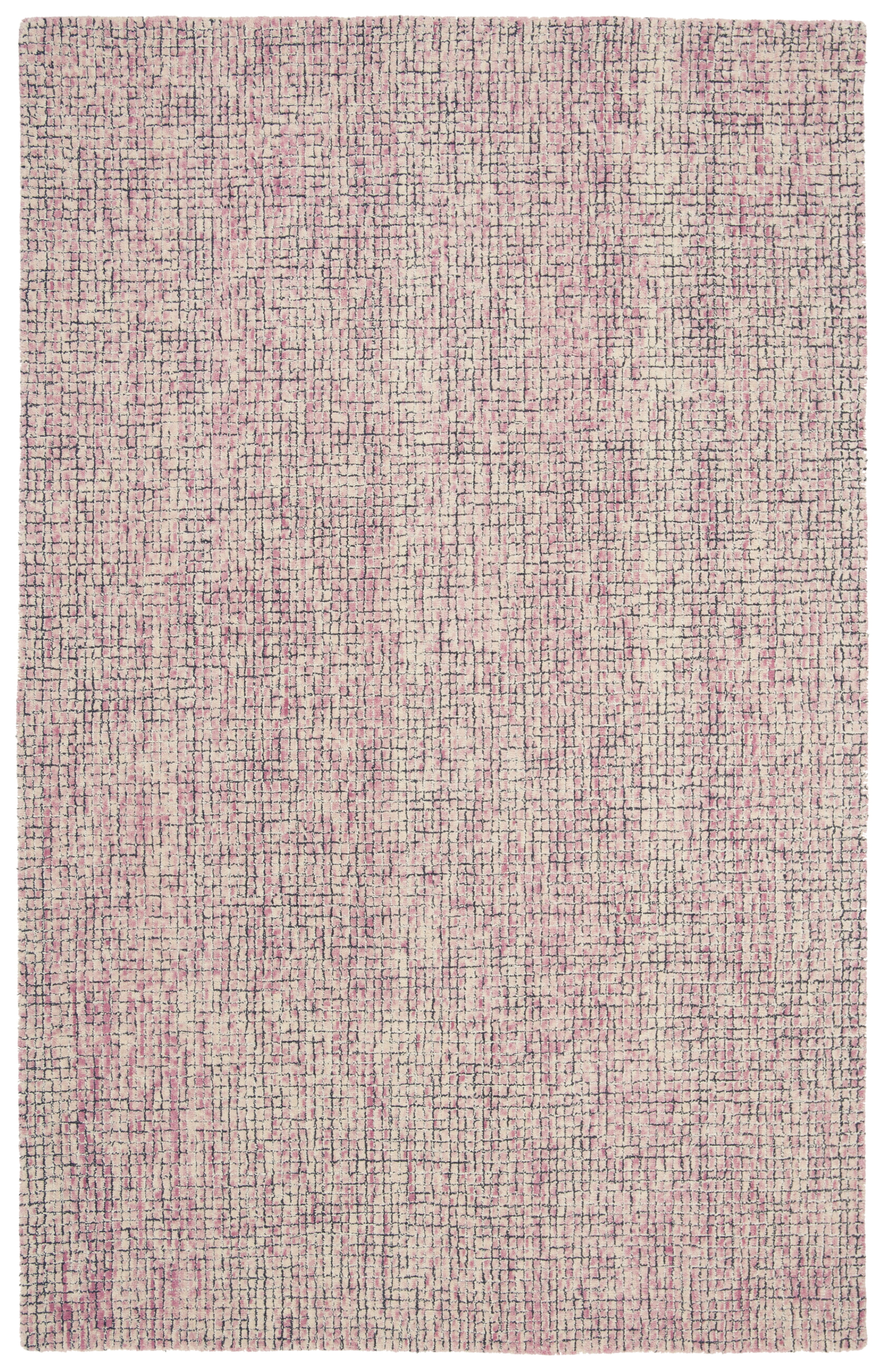 SAFAVIEH Abstract Devyn Geometric Wool Area Rug, Ivory/Pink, 6' x 9'