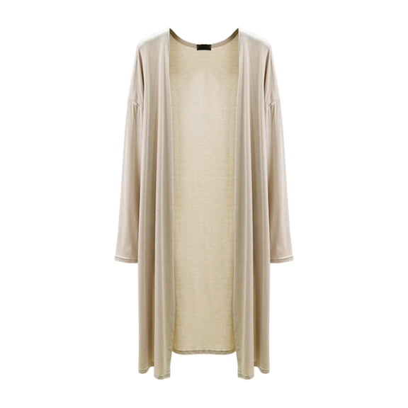 EYNMVR Women's Long Sleeve Open Front Drape Lightweight Knit Cardigan