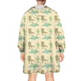 thumbnail image 2 of Wearable Oversized Blanket,LightYellow Cartoon Dinosaurs Small Dinosaurs Pattern Wearable Blanket Hoodie for Adults,Cozy Hooded Blankets with Super Pockets,Super Warm Fuzzy Pullover for Women & Men, 2 of 6