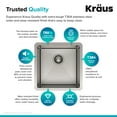 thumbnail image 6 of KRAUS Standart Pro 17" Undermount Single Bowl 16 Gauge Stainless Steel Bar Kitchen Sink, 6 of 8