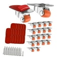 thumbnail image 3 of 20x Ruedas giratorias giratorias de 360 grados Accesorio silencioso que protege los pisos de madera Ruedas de placa de repuesto para carritos de, 3 of 9