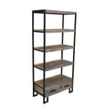 thumbnail image 2 of 71" Rustic Distressed Solid Wood Oak And Black Four Tier Etagere Bookcase, 2 of 3