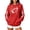 Red, variant on Women Waffle Knit Pullover Hoodie, Football Heart Graphic Long Sleeve Hooded Sweatshirt, Oversized Game Day Fan Top with Kangaroo Pocket for Sports Party Daily Fall Wear