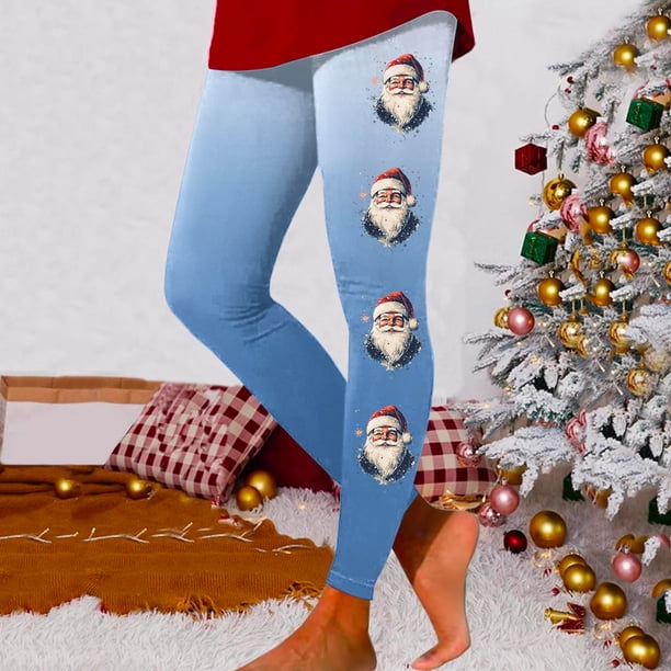 MKLEKYY Leggings de yoga para mujer, leggings para entrenamiento, leggings con estampado navideño, pantalones con bloques de color, leggings suaves y elásticos. 489