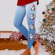 thumbnail image 1 of MKLEKYY Leggings de yoga para mujer, leggings para entrenamiento, leggings con estampado navideño, pantalones con bloques de color, leggings suaves y elásticos. 489, 1 of 4
