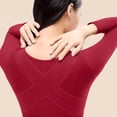 thumbnail image 2 of XRoczxe Women Textured Scoop Neck Thermal Underwear Set High Waist Tummy Control Soft Skin-Friendly Warm Slim Fit Long Sleeve Top & Pants Multi Solid Color Winter Base Layer Suit, 2 of 6