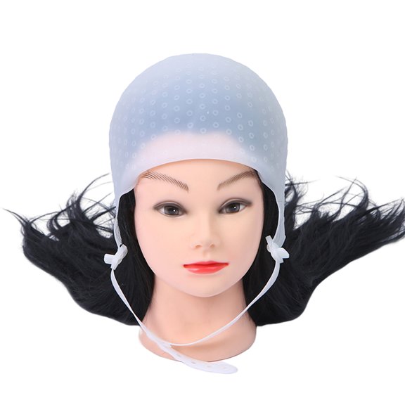 Leadrop Hair Highlighting Hat with Needle Holes Professional Reusable Silicone Hairdressing Tool Adjustable Buckle Multi-colors Hair Dye Hat Home Salon Supplies