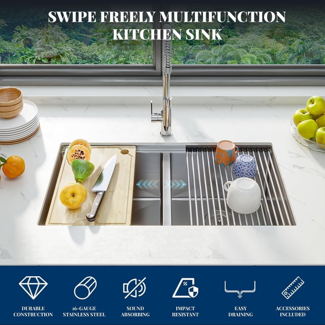 AKDSteel 304 Stainless Steel Undermount Kitchen Sink For Modern Kitchen Designs