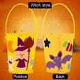 thumbnail image 2 of SUSHANG Halloween Candy Bag 1 Packs Candy Holder Buckets with Handle Diy Trick or Treating Bags and Party Hats Halloween Party Favors Halloween Snacks Halloween Goodie Bags Bucket, 2 of 5