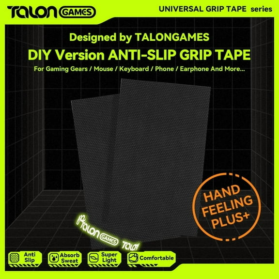 TALONGAMES DIY Universal Grip Tape Handmade stickers for Gaming Mouse,Wireless Handle Anti-Slip Tape (Black, 5.9In x 3.54In) 2Sets
