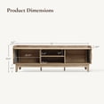 thumbnail image 2 of LuxenHome Mid-Century Modern Tambour-Style 2-Door 63-Inch Wide TV Stand with Tray Top, Oak, 2 of 8