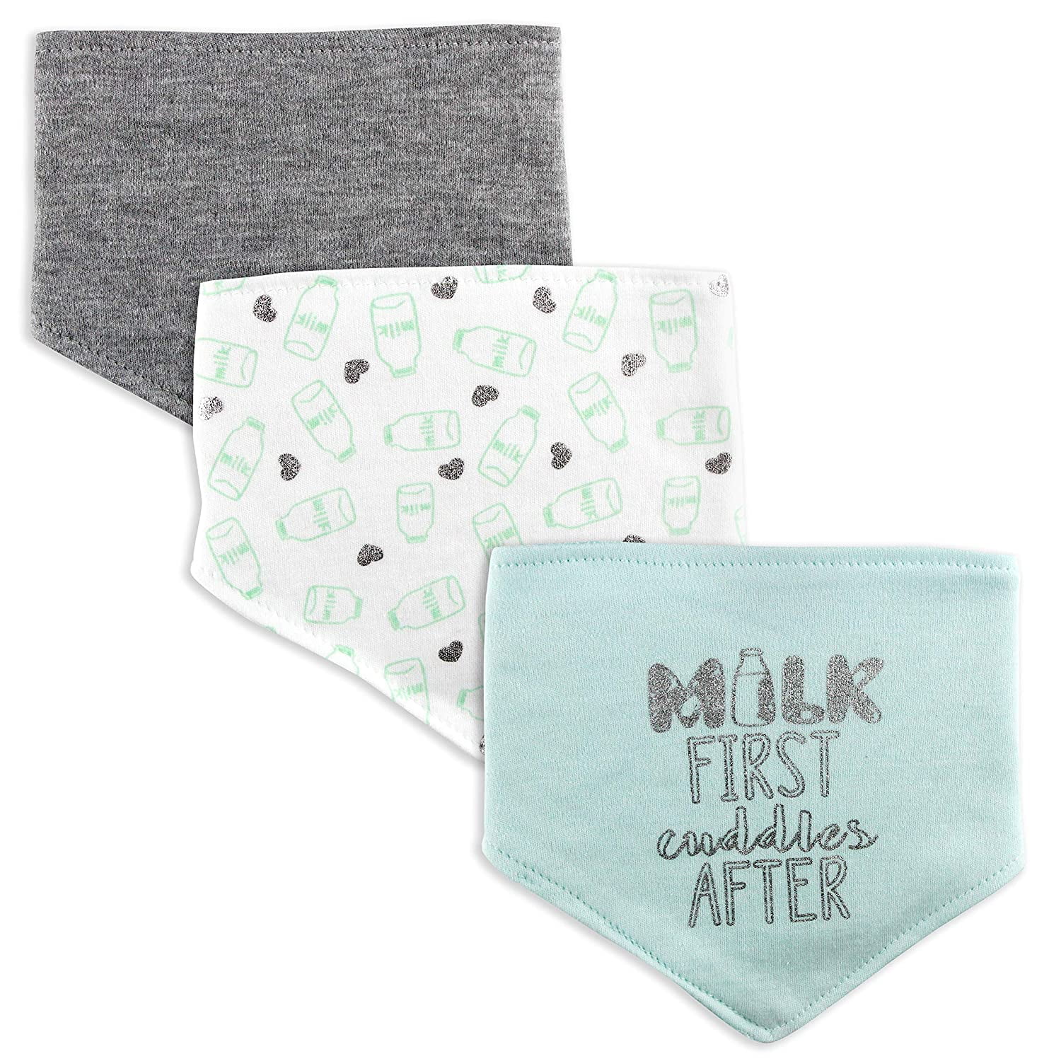 MODERN BABY Bandana Bibs for Girls & Boys 3 Pack Unisex Reversible Drooler Baby Bibs for Infants & Babies One Size Adjustable Closure