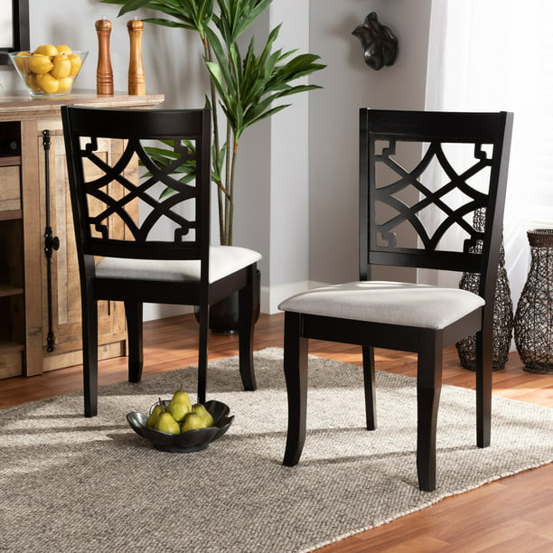 Baxton Studio Mael Modern and Contemporary Grey Fabric Upholstered and Dark  Brown Finished Wood 2-Piece Dining Chair Set - Walmart.com