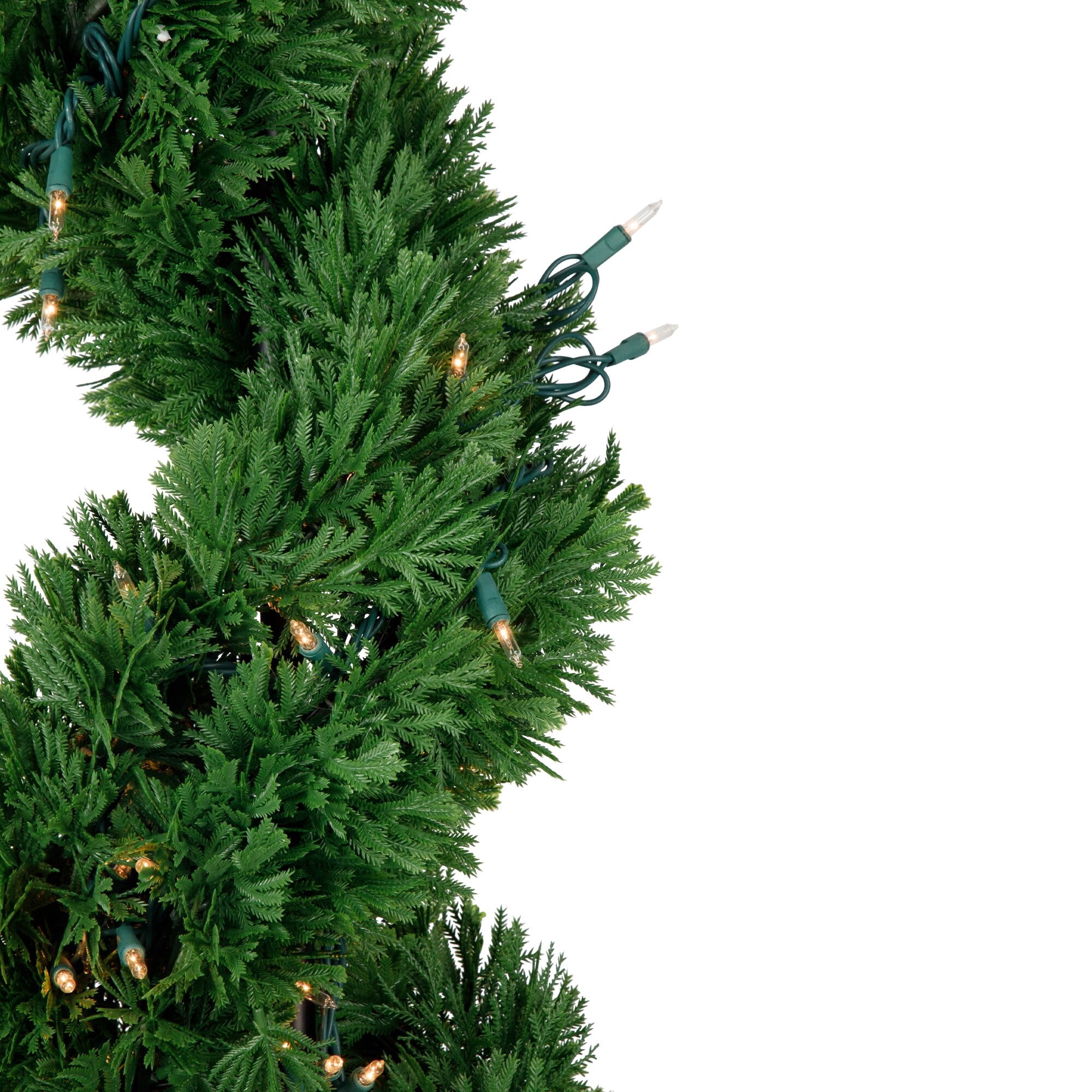 5.5' Pre-Lit Artificial Cedar Spiral Topiary Tree in Urn Style Pot  Clear Lights - 12