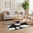 thumbnail image 3 of ODIKA 4'x6' Washable Area Rug Black Cream Geometric Balance Artistic Design Elegant Symmetry in Minimalist Abstract for Home Office, Under Desk, Non-Slip Chair-Friendly, Flatwoven, 3 of 7