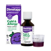 Childrens Dimetapp Cold & Allergy Medicine, Antihistamine, Nasal Decongestant, Grape Flavor, 4 Liquid oz