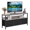 thumbnail image 2 of WhizMax 55 Inch TV Stand for Living Room, Dresser TV Stand for with 3 Drawers, Small Entertainment Center with Storage, TV Console Table Furniture for Bedroom, Grey Board + Black Drawers, 2 of 9