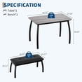 thumbnail image 2 of OUTWIND Small Dining Table Set for 4, Dining Table with Bench Leather Upholstered, Industrial Metal Frame Dining Set for 4, for Kitchen Apartment Restaurant, Grey, 2 of 9