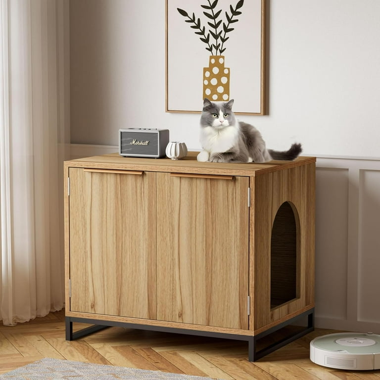 Small Cat Litter Box Enclosure Furniture, Hidden Cat Litter Box