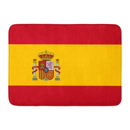 Spanish Rug LADDKE Red Barcelona of Spanish Flag Yellow Spain Symbol Accurate Arms Color Doormat Floor Rug Bath Mat 23.6x15.7 inch ()