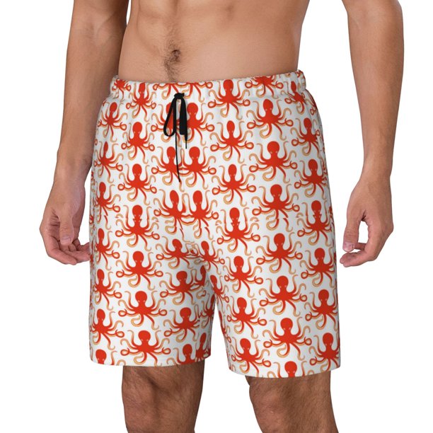 Balery Octopuses1 Bañador para hombre, shorts de playa de secado rápido con entrepierna y forro de compresión-Medium
