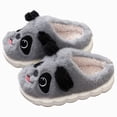 thumbnail image 3 of Cdudpw Kids Slippers Soft Fluffy House Shoes for Girls Boys Non-Slip Rubber Sole Cozy Fleece Slides Indoor Outdoor(W228-Grey), 3 of 4