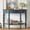Navy, variant on Harper & Bright Designs Half Moon Console Table with Drawer, Solid Wood Entryway Table with Bottom Shelf, Vintage Sofa Table with Roman Legs for Hallway and Living Room, Navy