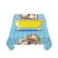 thumbnail image 5 of Wukai Dog Takes a Bath in the Bathtub Waterproof Tablecloth for Kitchen Dining, Fits Square Tables for 2-4 Seats -54"x54", 5 of 7