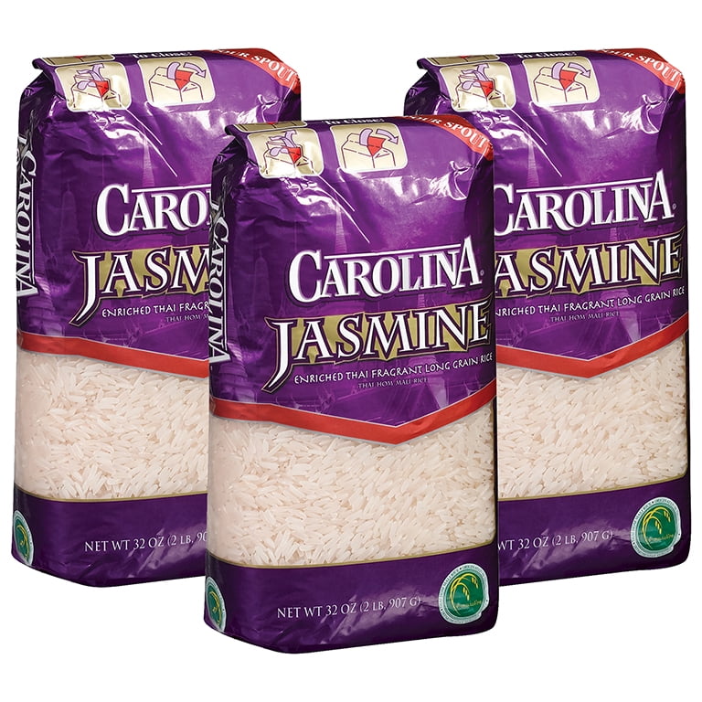 (3 Pack) Carolina Jasmine Enriched Thai Fragrant Long Grain Rice 32 oz Bag