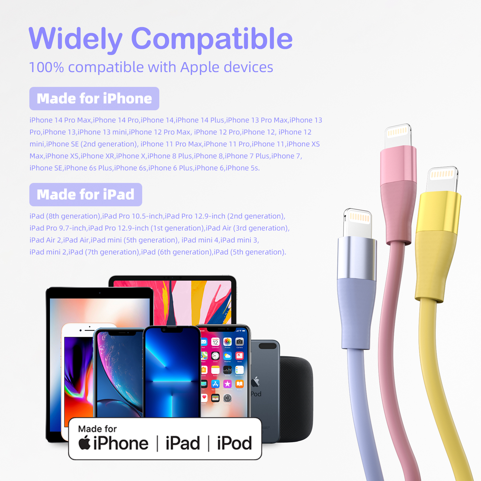 Bkayp iPhone Lightning Cable 3-Pack 10ft, MFi Certified photo 6