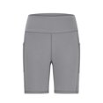 thumbnail image 6 of RYRJJ Biker Shorts Women with Pockets High Waisted Workout Tummy Control Gym Running Yoga Shorts(Gray,XXL), 6 of 9