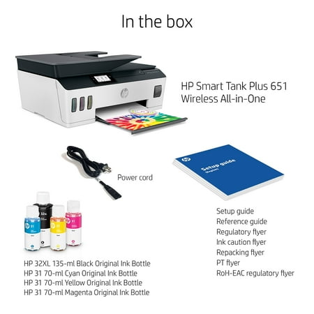 HP - Smart Tank Plus 651 Wireless All-In-One Supertank Inkjet Printer with up to 2 Years of Ink Included - White